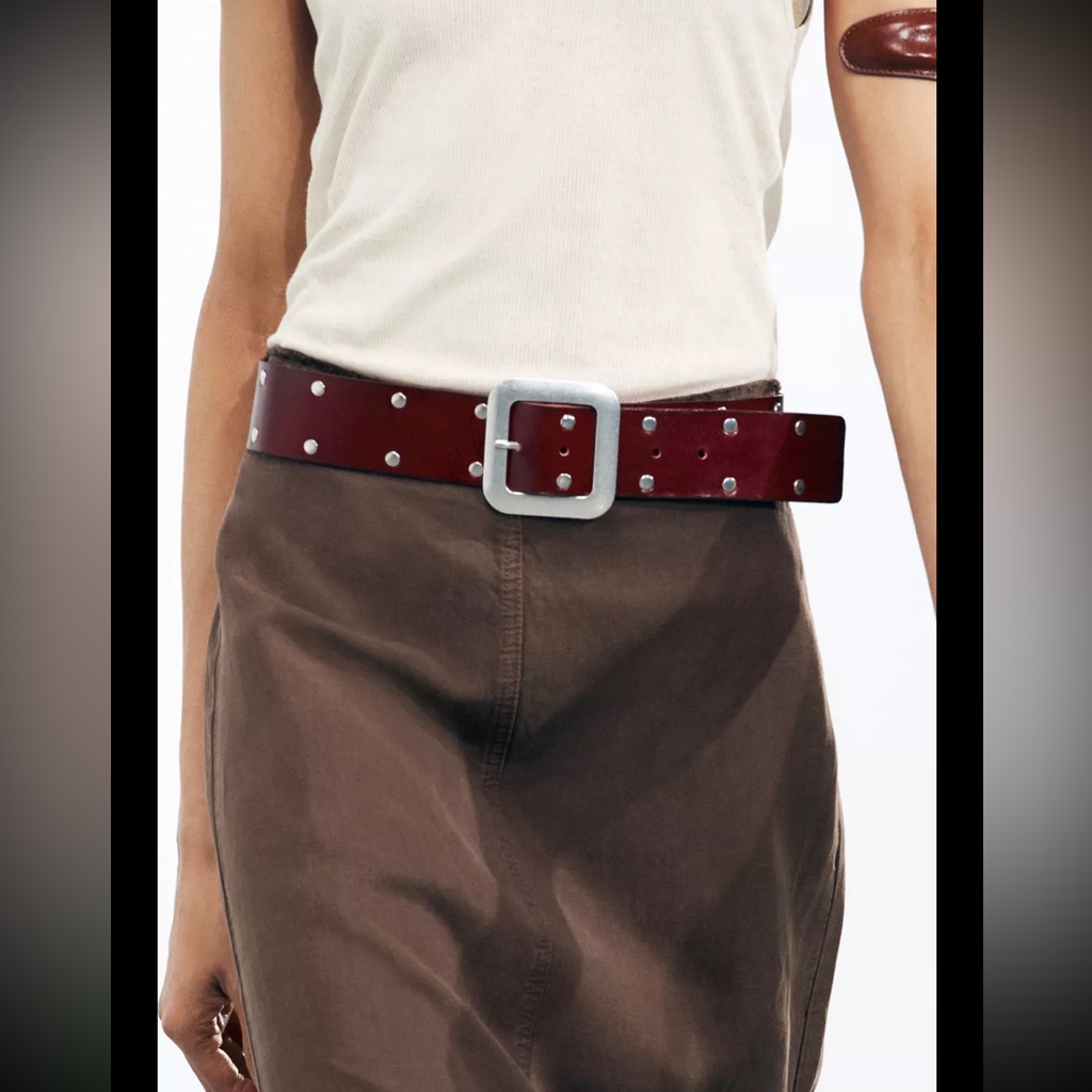 Zara Studded Leather Belt